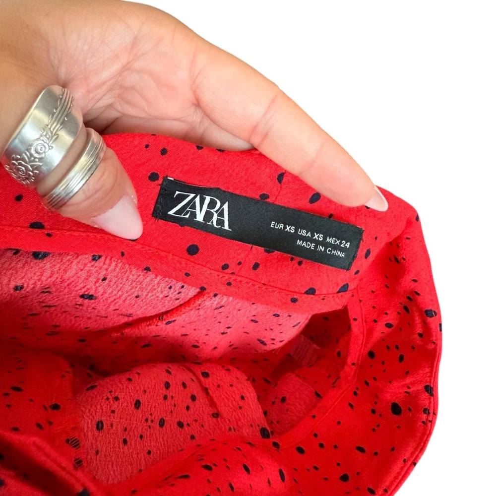 Zara Red and Black Patterned Shorts - Picture 3 of 7